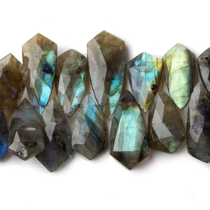 17x12-20x12mm Labradorite Faceted Shield Beads 8 inch 40 pieces