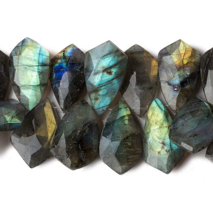 17x12-20x12mm Labradorite Faceted Shield Beads 8 inch 40 pieces