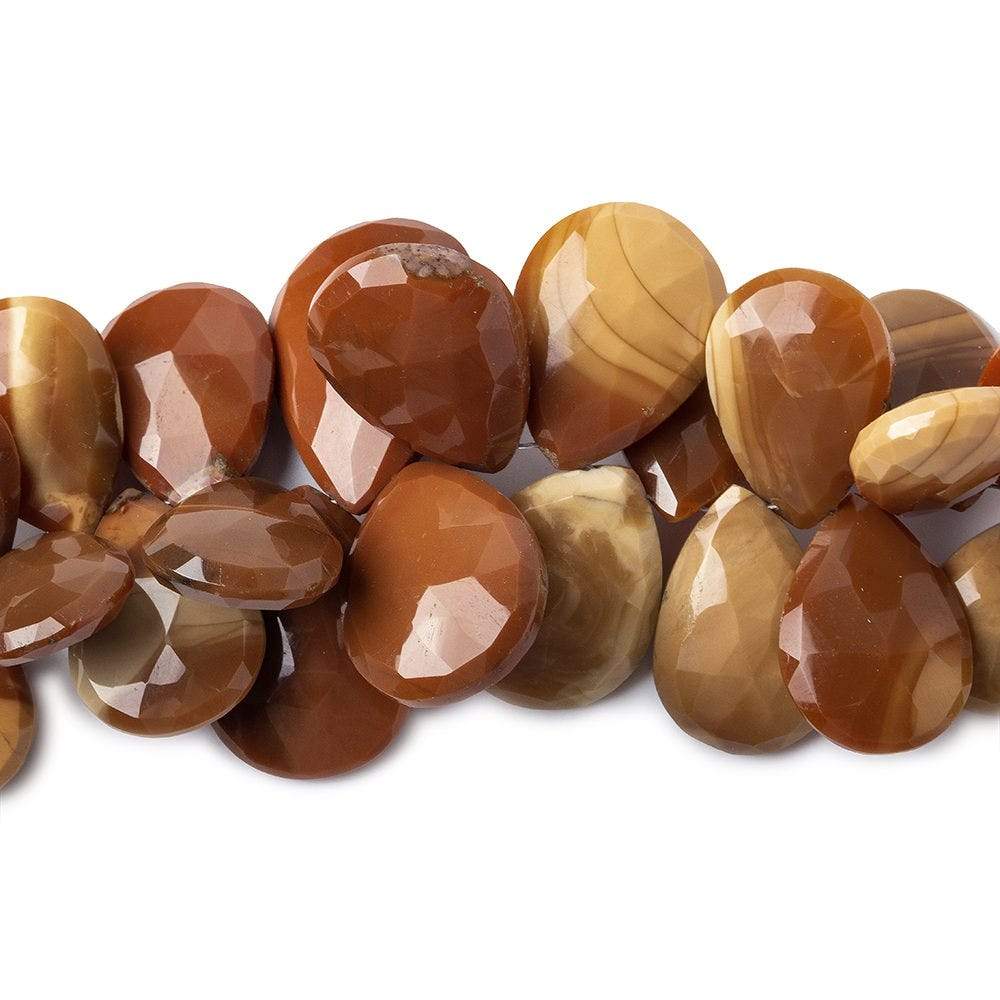 17x12-21x17mm Bruno Jasper Faceted Pear Beads 4 inch 22 pieces AA