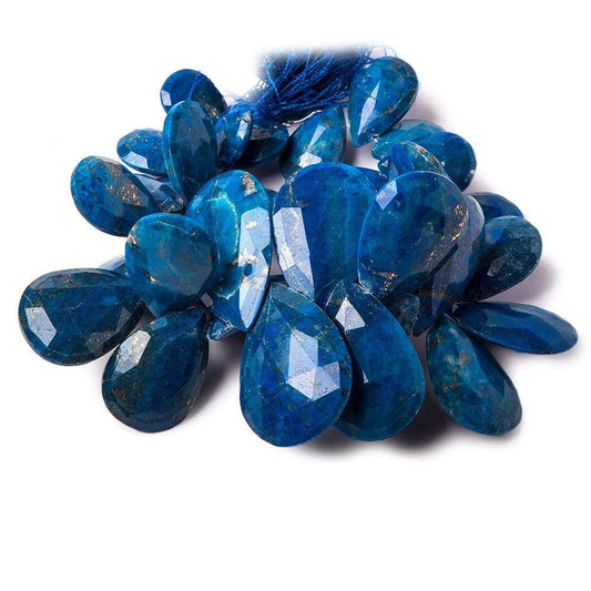 17x12-31x23mm Lapis Lazuli Faceted Pear Beads 7.25 inch 34 pieces