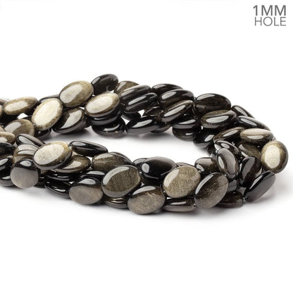 17x12mm Golden Sheen Obsidian Plain Oval 15.5 inch 23 Beads 1mm Hole