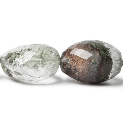 17x13-19x13mm Moss Quartz straight drilled faceted nugget beads 16 inch 23pcs