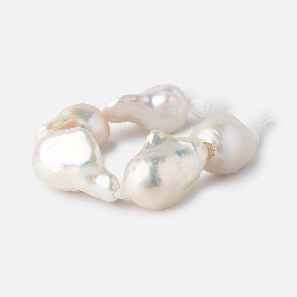 17x13-23x15mm Creamy Off White Ultra Baroque 2.5mm Large Hole Pearls 5 Beads