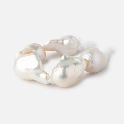 17x13-23x15mm Creamy Off White Ultra Baroque 2.5mm Large Hole Pearls 5 Beads