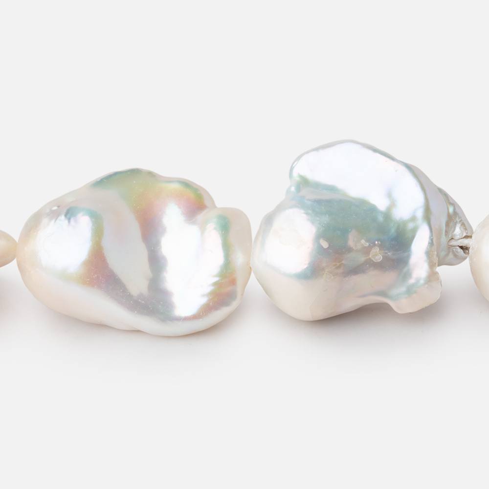 17x13-27x14mm Creamy White Ultra Baroque Pearls 15 inch 18 Beads AA