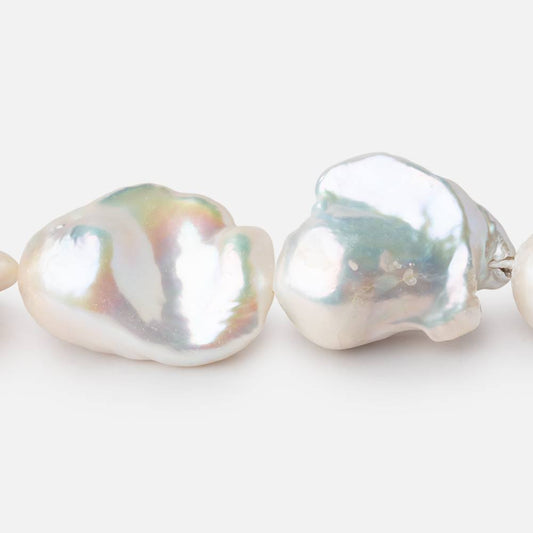 17x13-27x14mm Creamy White Ultra Baroque Pearls 15 inch 18 Beads AA