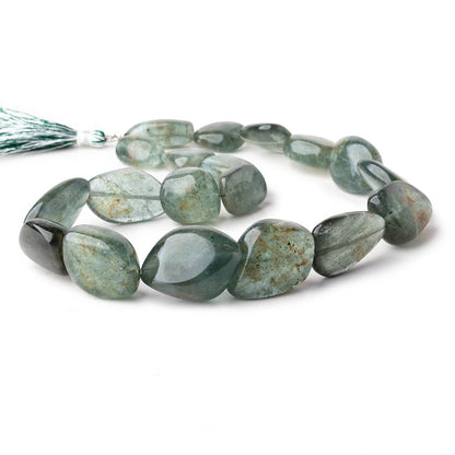 17x13-29x22mm Moss Aquamarine Plain Nuggets 16 inch 19 Beads 1mm Hole