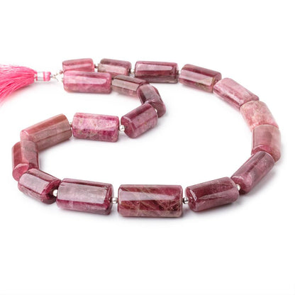 17x13-30x16mm Rubelite Tourmaline Tube beads 17inch 19 pieces AA