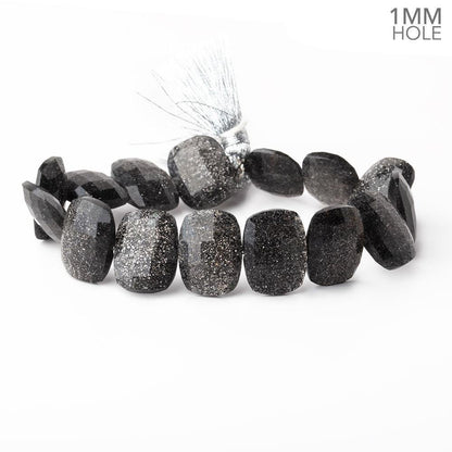 17x13mm Celestial Quartz Faceted Cushion Beads 7.5 inch 15 pieces 1mm Large Hole