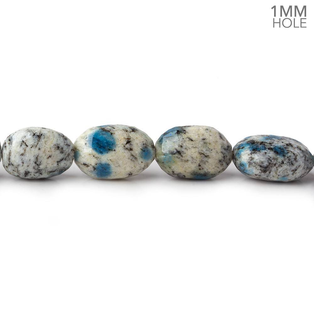 17x14-23x16mm K2 Azurite Granite "K2 Jasper" faceted nuggets 14 inch 18 beads 1mm hole