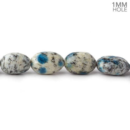 17x14-23x16mm K2 Azurite Granite "K2 Jasper" faceted nuggets 14 inch 18 beads 1mm hole