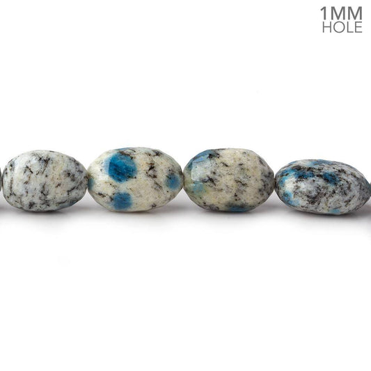 17x14-23x16mm K2 Azurite Granite "K2 Jasper" faceted nuggets 14 inch 18 beads 1mm hole