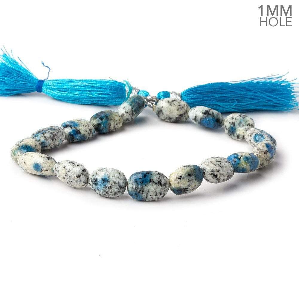 17x14-23x16mm K2 Azurite Granite "K2 Jasper" faceted nuggets 14 inch 18 beads 1mm hole