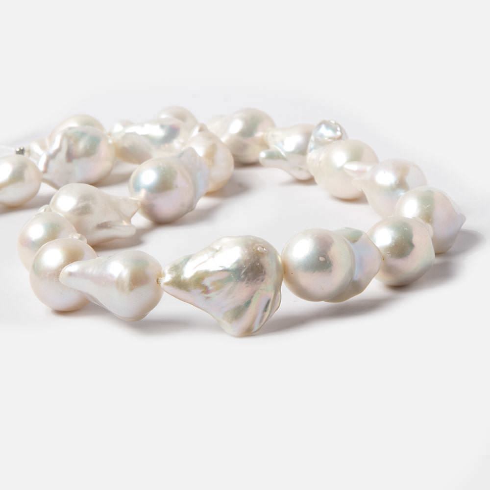 17x15-25x22mm Off White Ultra Baroque Freshwater Pearls 15in 19 pcs