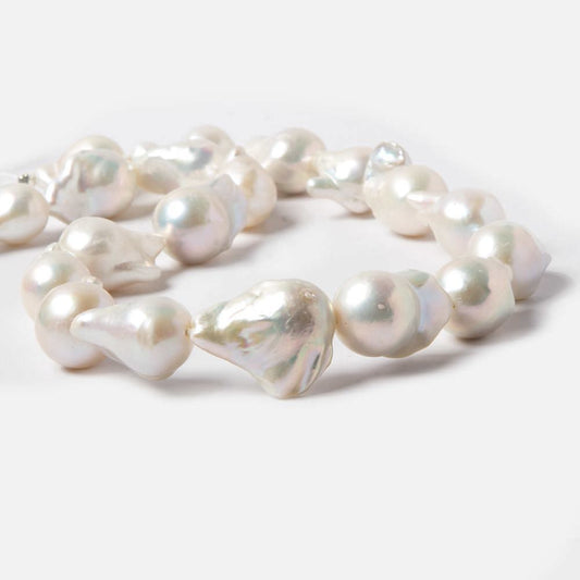 17x15-25x22mm Off White Ultra Baroque Freshwater Pearls 15in 19 pcs