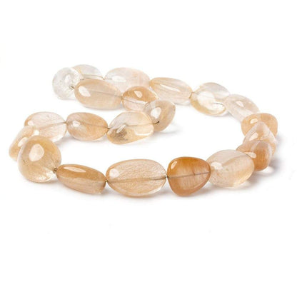 17x15-26x15mm Caramel Rutilated Quartz Plain Nugget Beads 16 inch 21 pcs