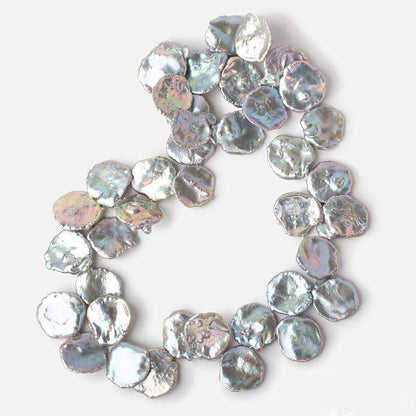 17x17.5-19x18mm Silver Ultra Keshi Pearl Iridescent Overtone 15 inch 40 pieces AAA Grade