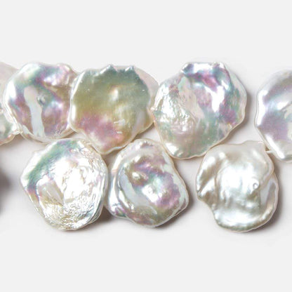 17x17.5-19x18mm Silver Ultra Keshi Pearl Iridescent Overtone 15 inch 40 pieces AAA Grade