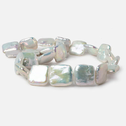 17x17mm White Iridescent Square Freshwater Pearls 16.25 inch 22 pieces AA