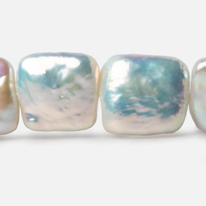 17x17mm White Iridescent Square Freshwater Pearls 16.25 inch 22 pieces AA