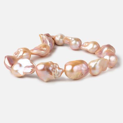 17x29-17x32mm Blush Pink Ultra Baroque Freshwater Pearls 16 inch 14 pieces AAA grade