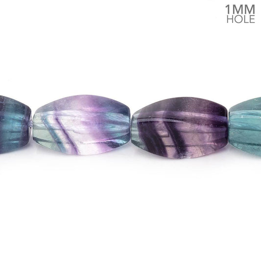17x8mm Multi Color Fluorite Plain Twist Beads 15.5 inch 23 pieces AA