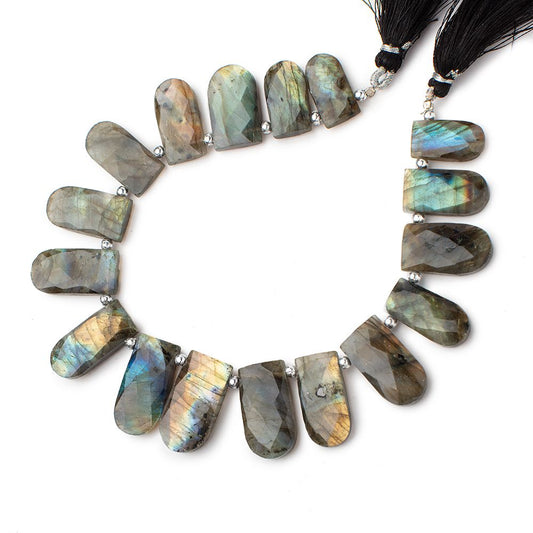 17x9-25x11mm Labradorite Faceted Fancy Shapes 8.5 inch 16 Beads