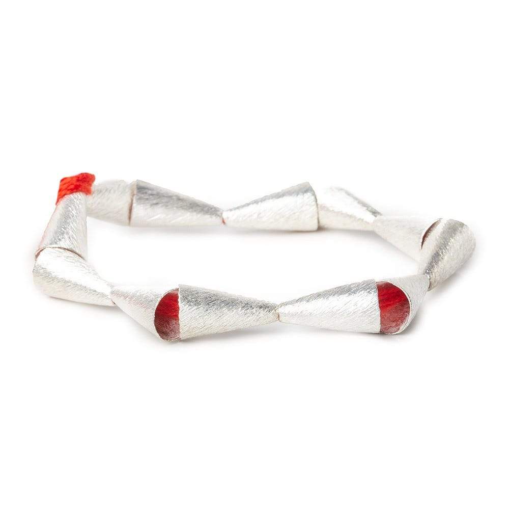 17x9mm Sterling Silver Plated Copper Brushed Cone 8 inch 12 pcs