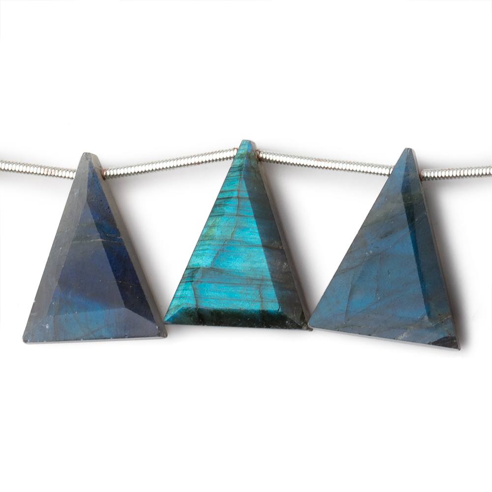 18-21mm Labradorite Faceted Triangle Beads 7 inch 10 pieces