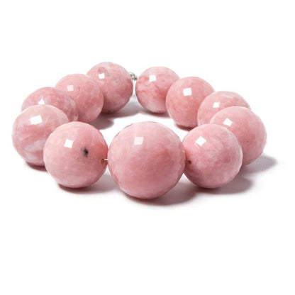 18-25mm Pink Peruvian Opal faceted rounds 9 inches 11 beads AAA grade