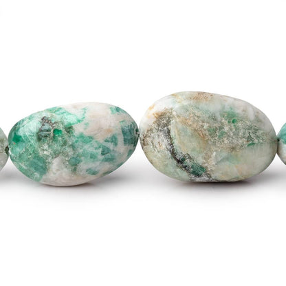 18-27mm Colombian Emerald in Matrix Plain Nuggets 14 inch 17 Beads