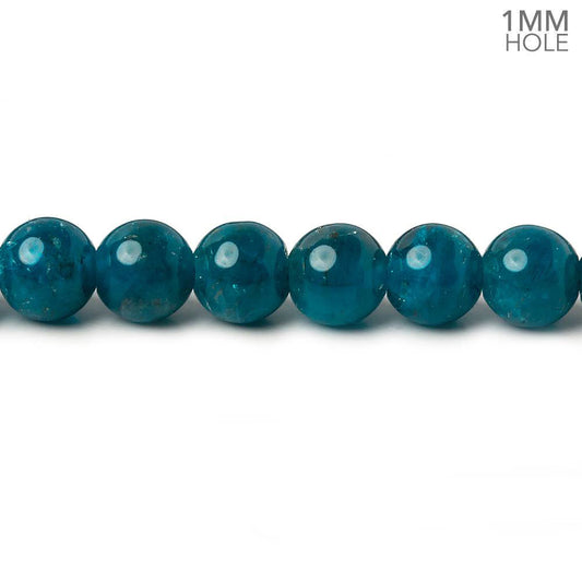 6mm Neon Apatite Plain Rounds 16 inch 70 beads 1mm Large Hole A