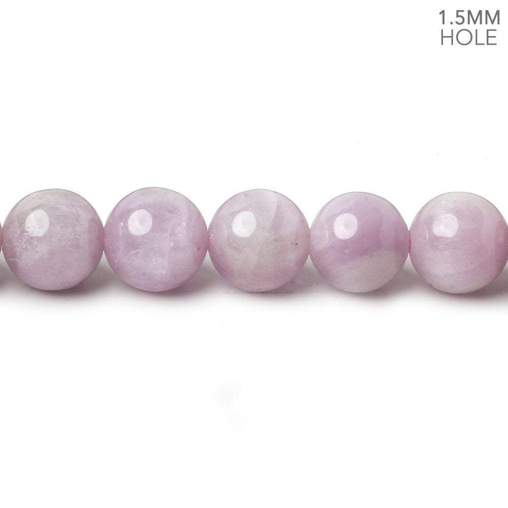 8mm Kunzite Plain Rounds 16 inch 51 beads 1.5mm Large Hole AA
