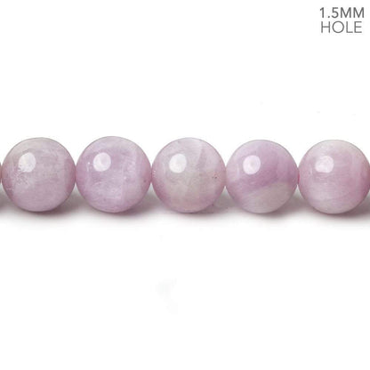 8mm Kunzite Plain Rounds 16 inch 51 beads 1.5mm Large Hole AA