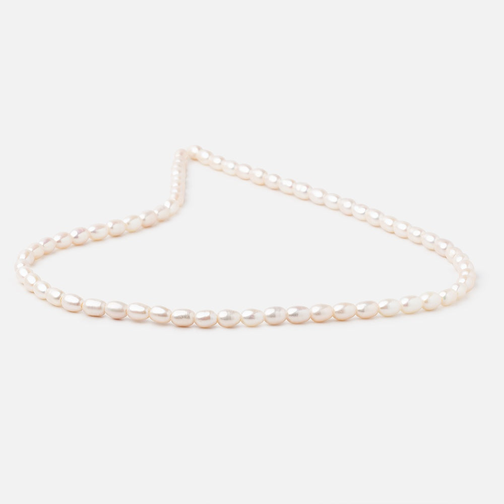 5x4mm Cream Large Hole Oval Freshwater Pearls 1.5mm drill hole 15 inch 64 pcs