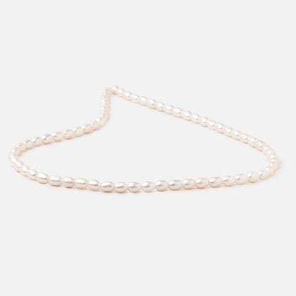 5x4mm Cream Large Hole Oval Freshwater Pearls 1.5mm drill hole 15 inch 64 pcs