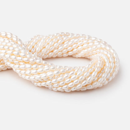 6x4-7x4mm Cream Large Hole Oval Freshwater Pearls 1.5mm drill hole 15 inch 60 pcs