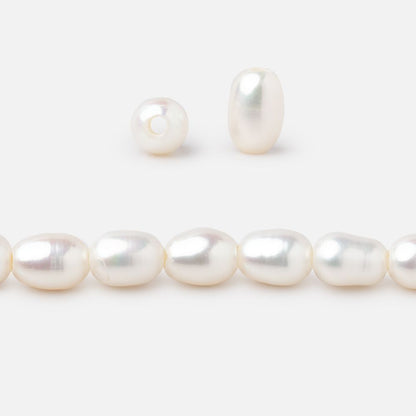 5x8mm Off White Large Hole Oval Freshwater Pearls 15inch 52pcs