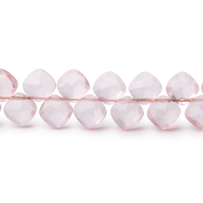 6x6mm Rose Quartz faceted pillow beads 7.5 inch 45 pieces A