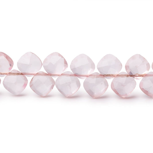 6x6mm Rose Quartz faceted pillow beads 7.5 inch 45 pieces A