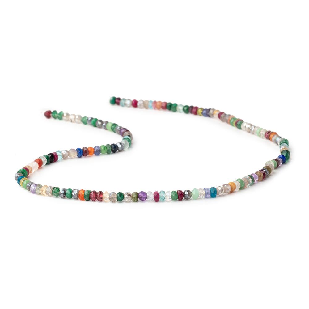 3-3.5mm Multi Gemstone Hand Faceted Rondelle Beads 13.75 inch