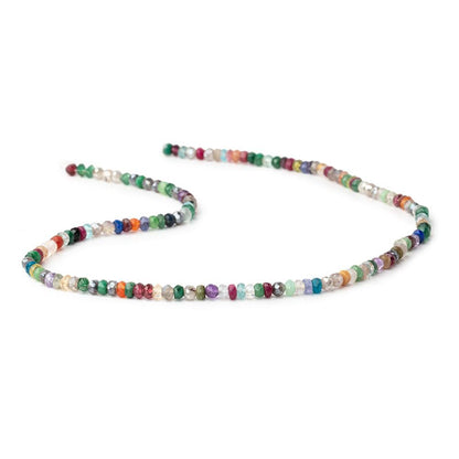 3-3.5mm Multi Gemstone Hand Faceted Rondelle Beads 13.75 inch
