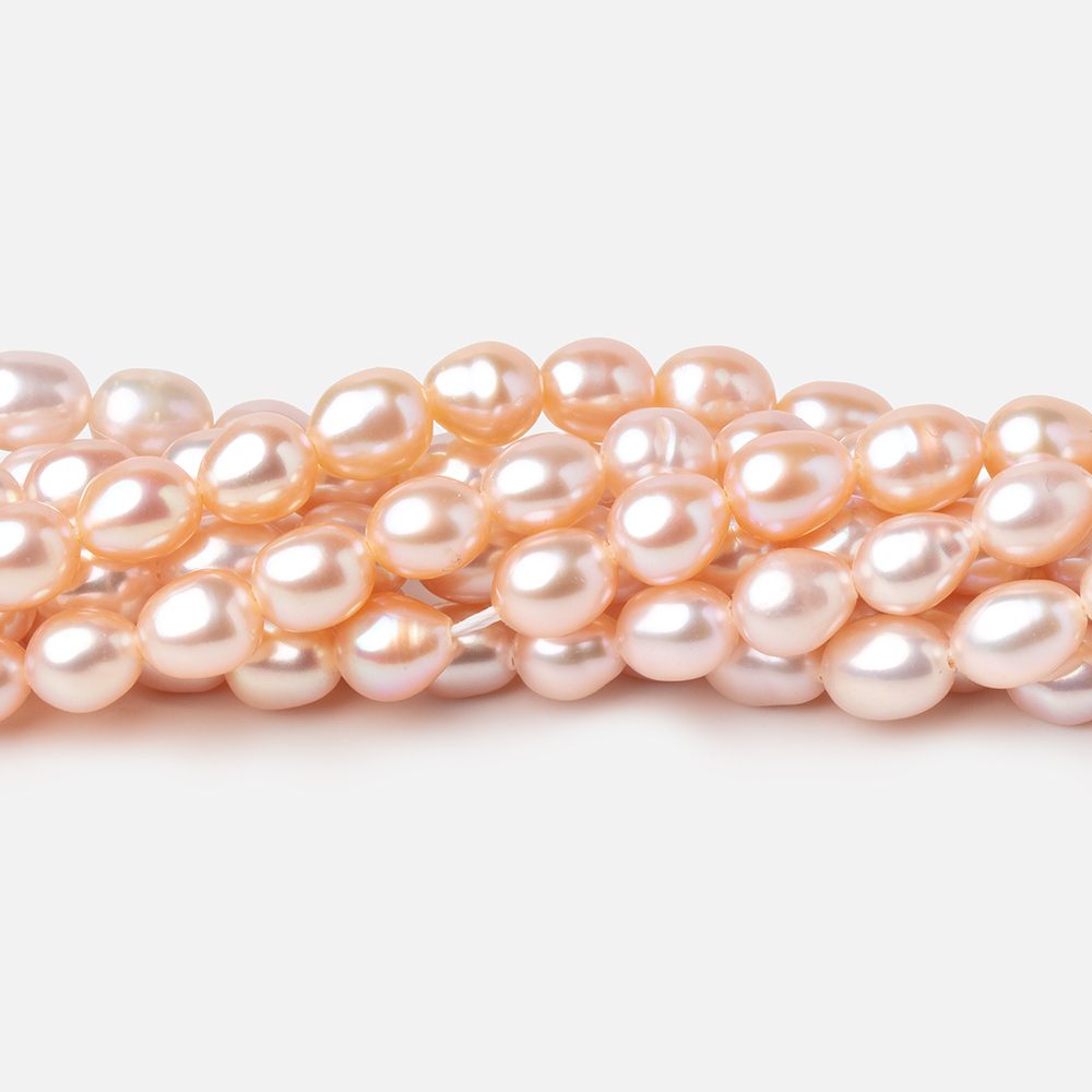 5x4mm Pink Straight Drill Oval Freshwater Pearls 15.5 inch 72 Beads A