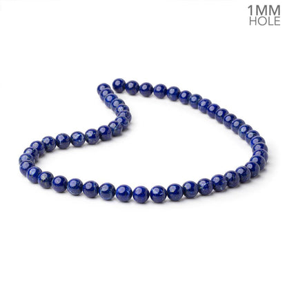 8mm Lapis Lazuli Plain Round Beads 16 inch 51 pieces 1mm Hole