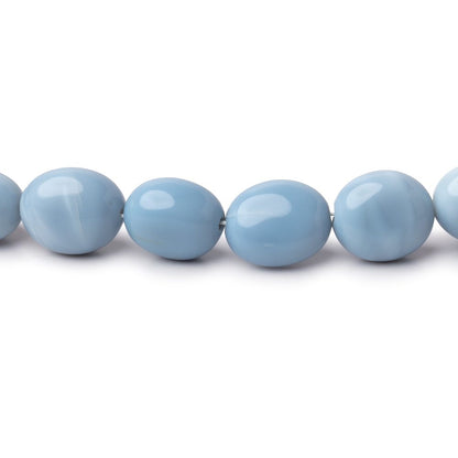 7.5-9.5mm Owyhee Blue Opal Plain Oval Beads 18 inch 42 pieces