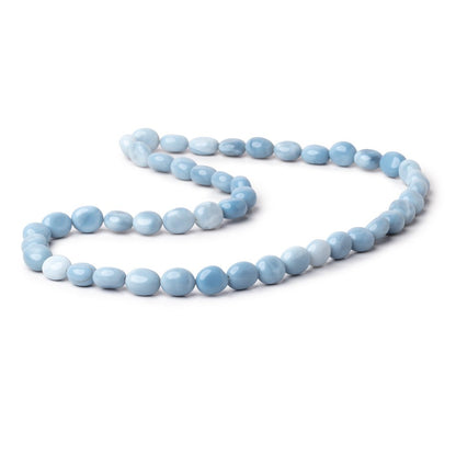 7.5-9.5mm Owyhee Blue Opal Plain Oval Beads 18 inch 42 pieces