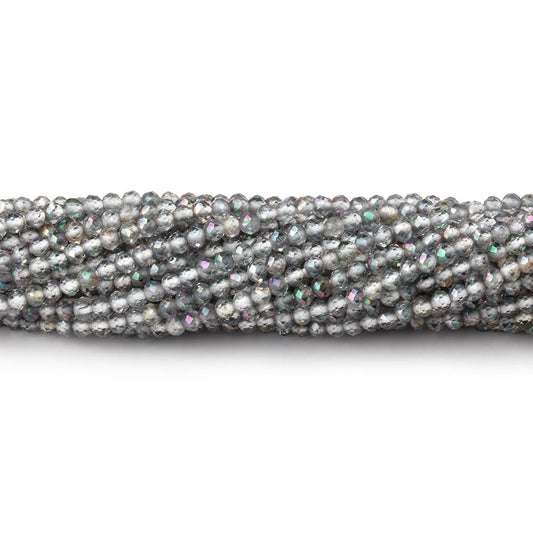 2mm Mystic White Topaz microfaceted rondelle beads 13 inch 180 pieces