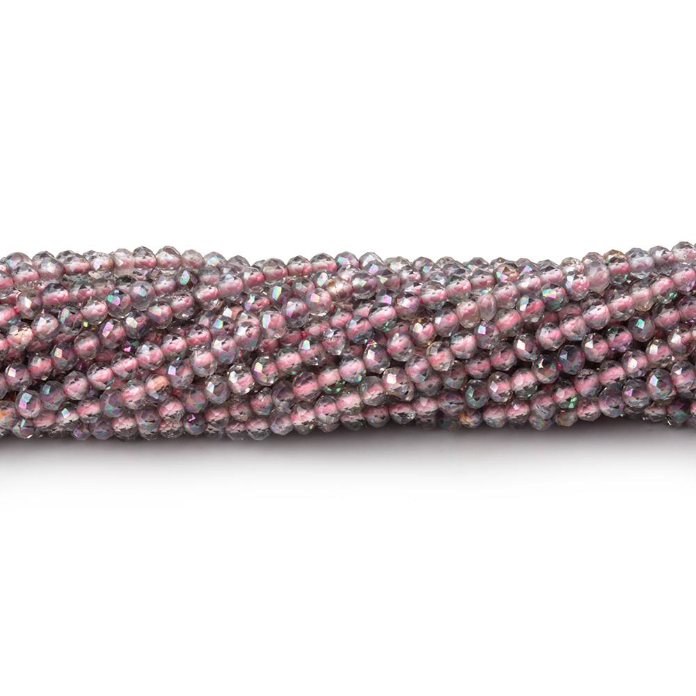 2mm Mystic Pink Topaz micro faceted rondelle beads 13 inch 180 pieces