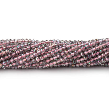2mm Mystic Pink Topaz micro faceted rondelle beads 13 inch 180 pieces