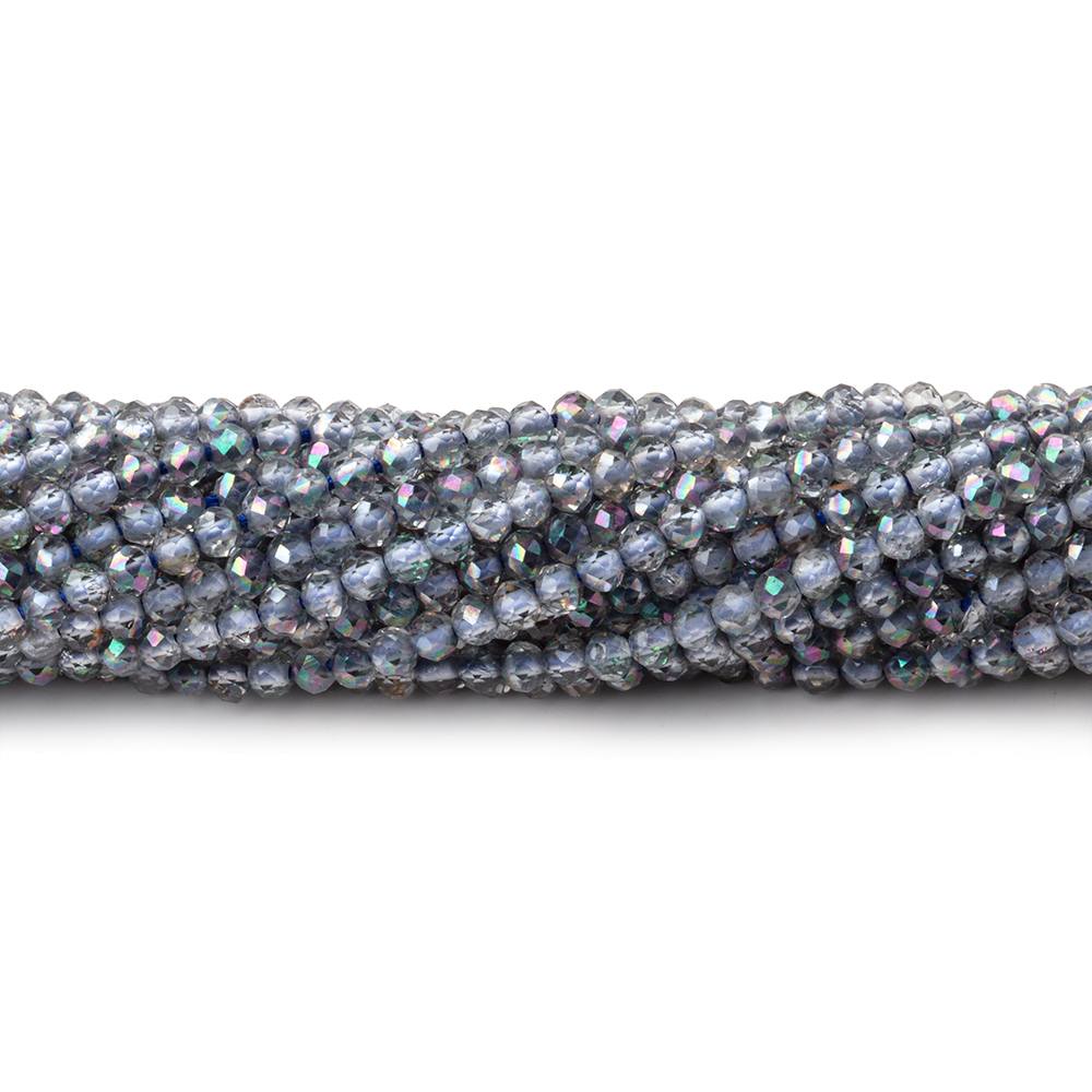 2mm Mystic Periwinkle Blue Topaz micro faceted rondelle beads 13 inch 180 pieces